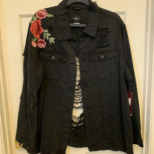 Plus sized Black Denim Jacket